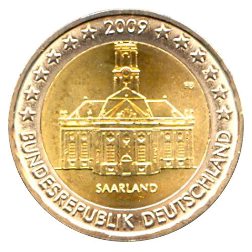 Moneta da 2 euro Germania 2009 A Saarland Moneta commemorativa UNC