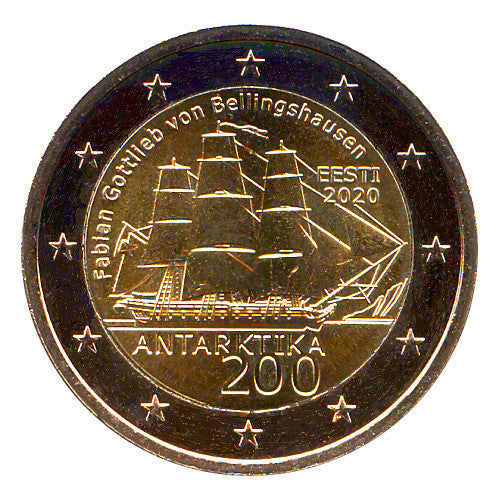 Moneta da 2 euro Estonia 2020 Antartide Moneta commemorativa UNC