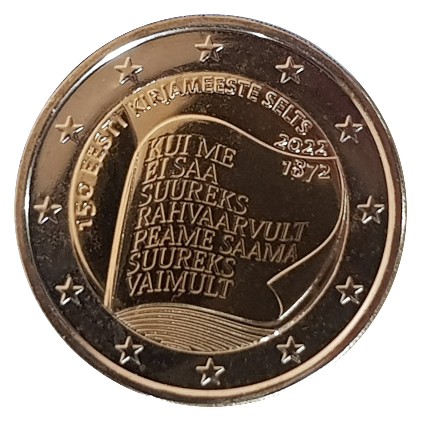 Moneta da 2 euro Estonia 2022 Società Letteraria Moneta commemorativa UNC