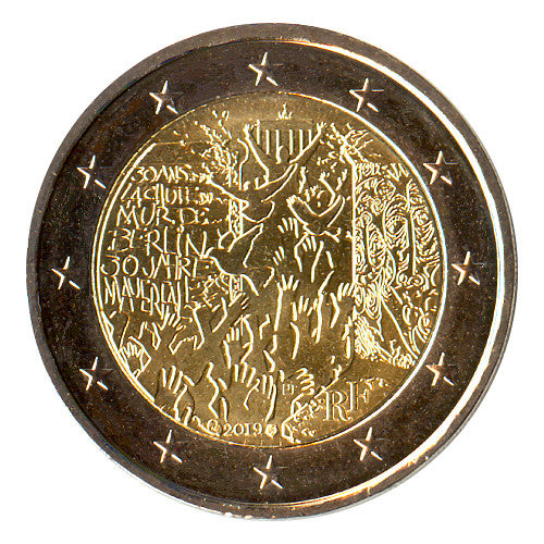 Moneta 2 euro Francia 2019 Caduta del Muro di Berlino Moneta Commemorativa UNC