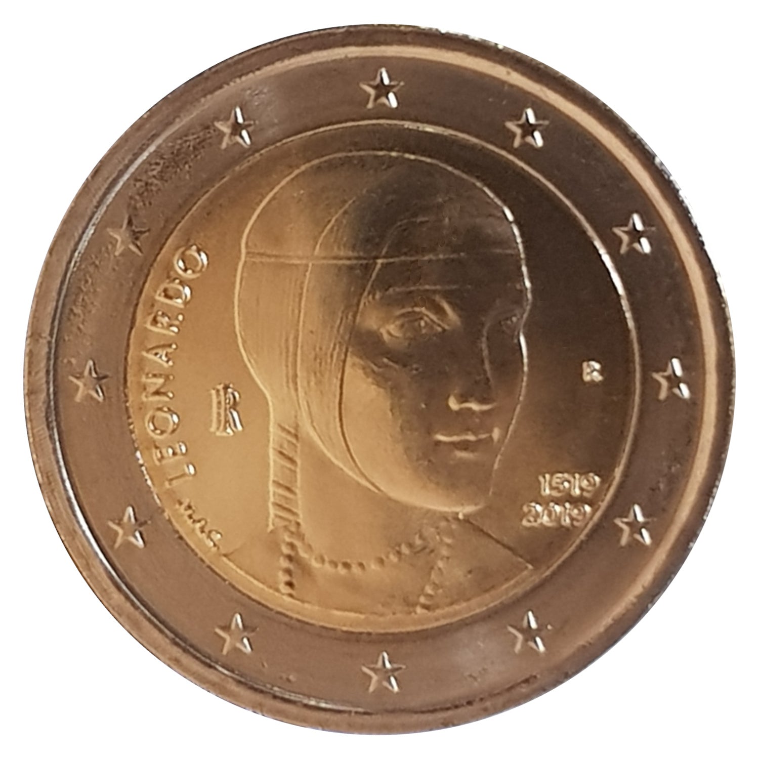 2 Euro Münze Italien 2019 Leonardo da Vinci Sondermünze UNC