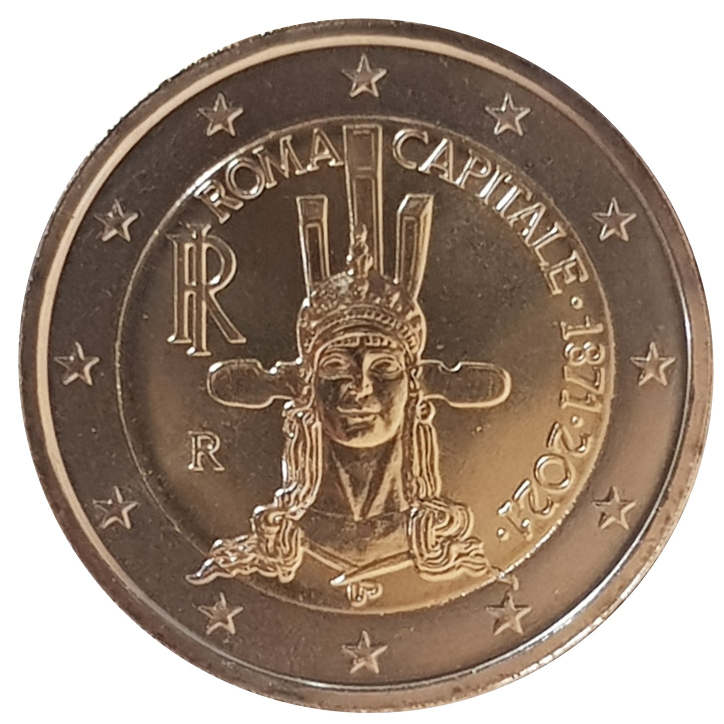 Moneta da 2 euro Italia 2021 Roma Capitale d’Italia Moneta commemorativa UNC
