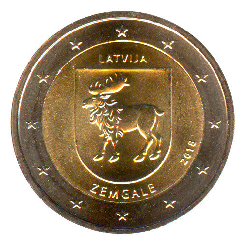 2 Euro Münze Lettland 2018 Zemgale Sondermünze UNC