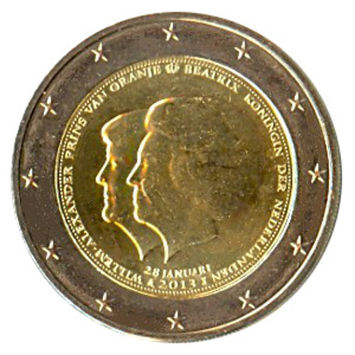 Moneta da 2 euro Paesi Bassi 2013 Abdicazione della Regina Beatrice Moneta commemorativa UNC