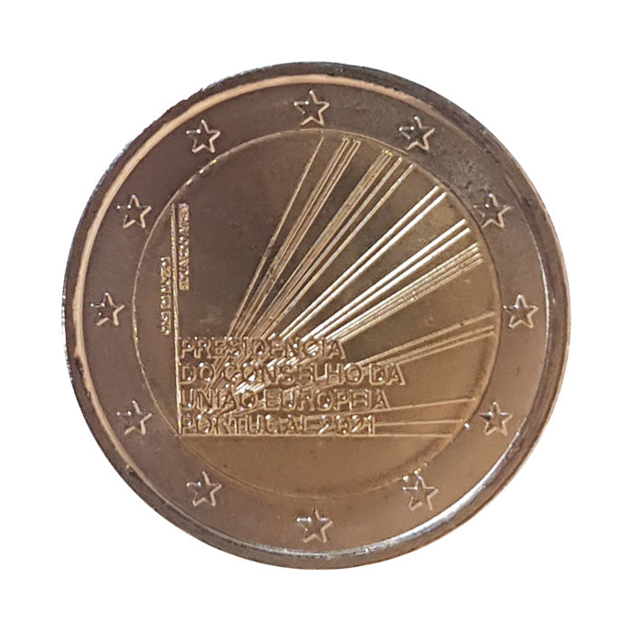 2 Euro Münze Portugal 2021 EU-Ratspräsidentschaft Sondermünze UNC