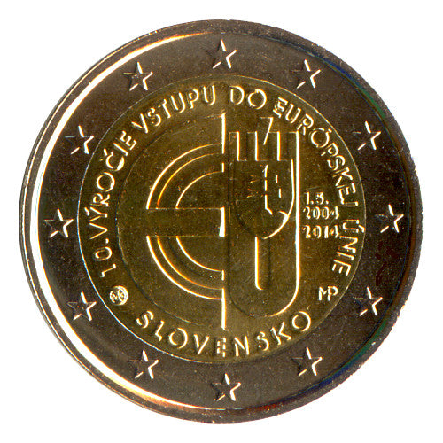 2 Euro Münze Slowakei 2014 EU-Beitritt Sondermünze UNC
