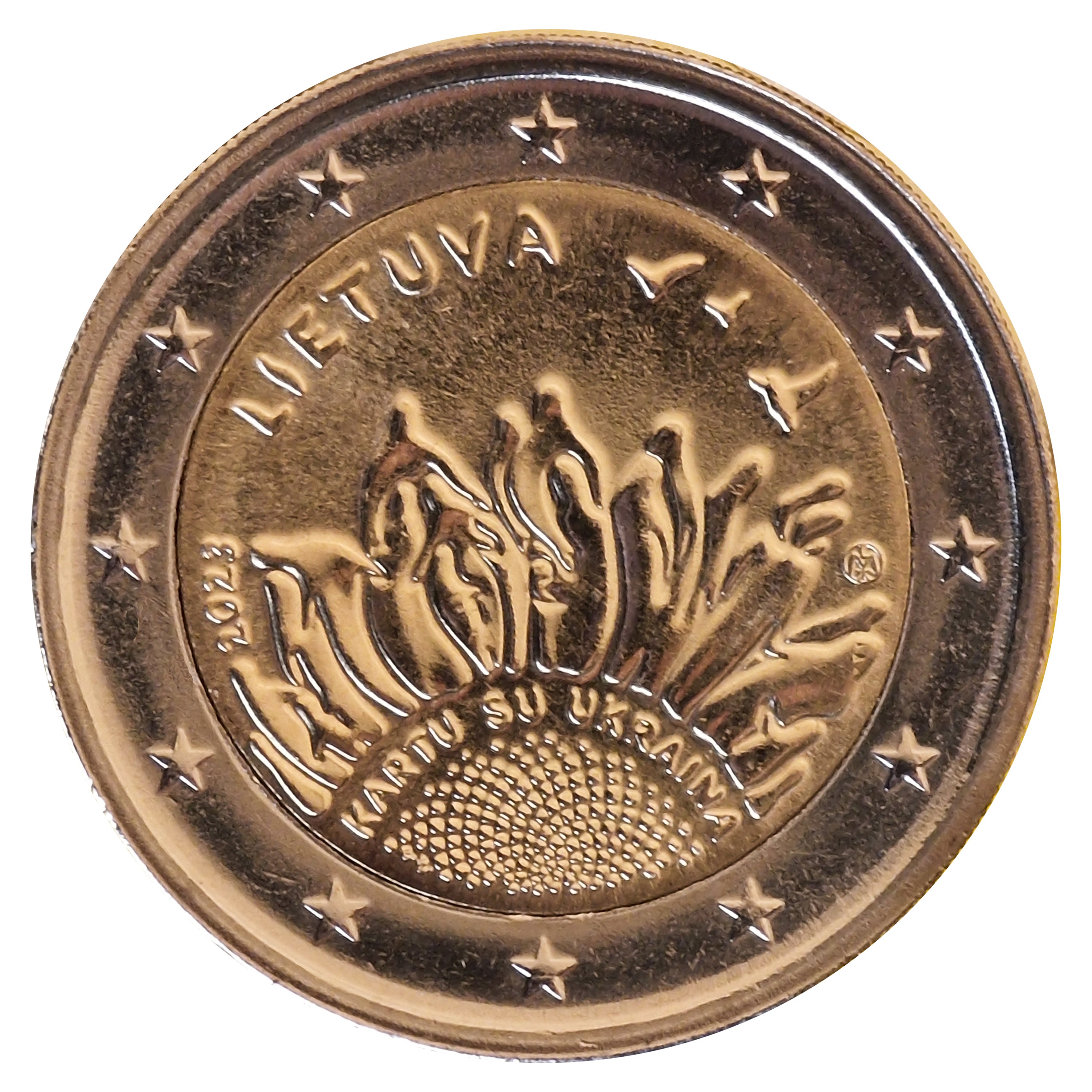 Moneta da 2 Euro Lituania 2023 Insieme con l’Ucraina Moneta Commemorativa UNC