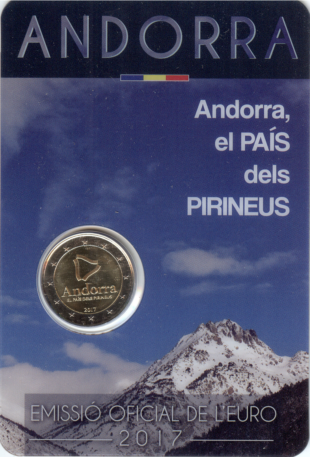 Moneta da 2 euro Andorra 2017 Il Paese dei Pirenei Moneta commemorativa UNC