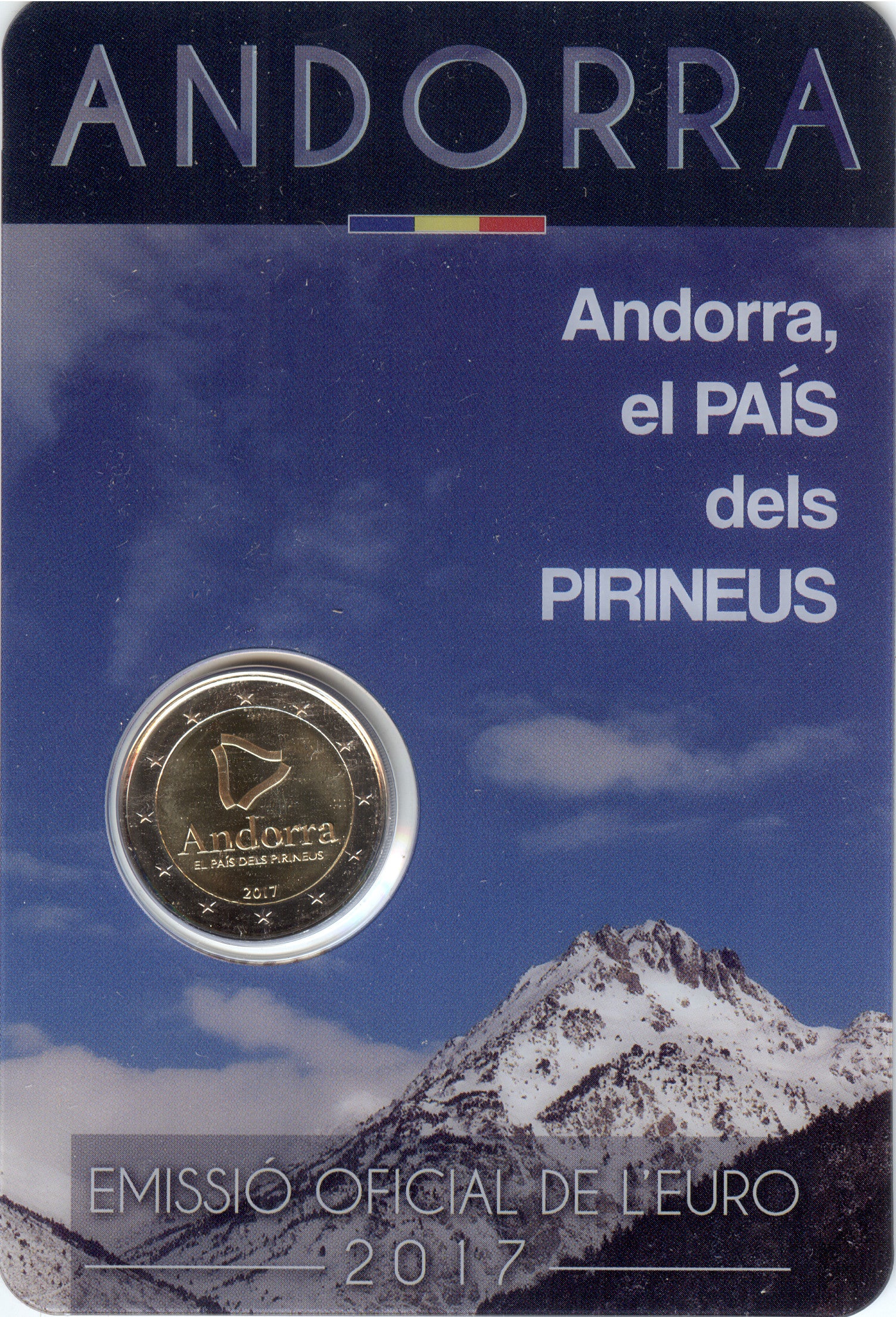 Moneta da 2 euro Andorra 2017 Il Paese dei Pirenei Moneta commemorativa UNC