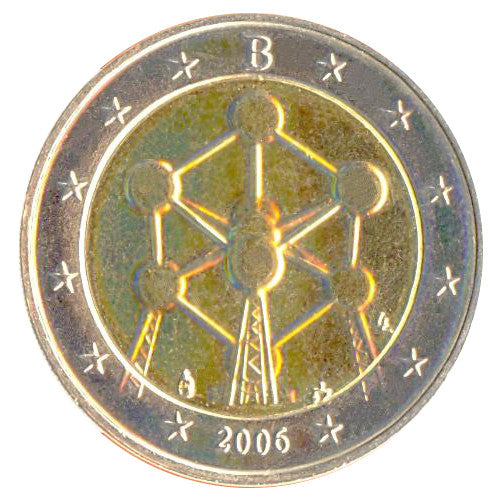 2 Euro Münze Belgien 2006 Atomium Sondermünze UNC
