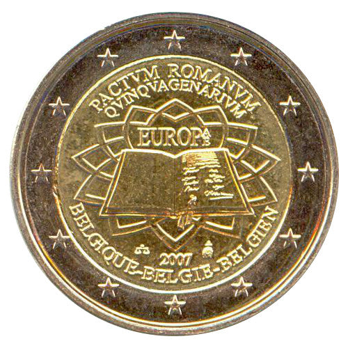 2 Euro Münze Belgien 2007 Römische Verträge Sondermünze UNC