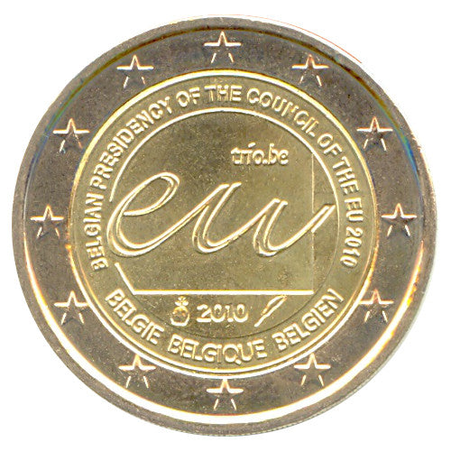 Moneta da 2 euro Belgio 2010 Presidenza del Consiglio Moneta commemorativa UNC