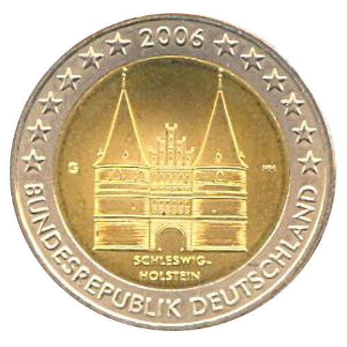 2 Euro Münze Deutschland 2006 G Schleswig-Holstein Sondermünze UNC