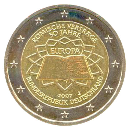 2 Euro Münze Deutschland 2007 J Römische Verträge Sondermünze UNC