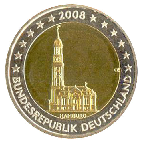 2 Euro Münze Deutschland 2008 D Hamburg Sondermünze UNC