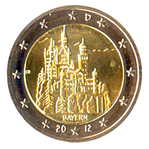 Moneta da 2 euro Germania 2012 J Baviera Moneta commemorativa UNC