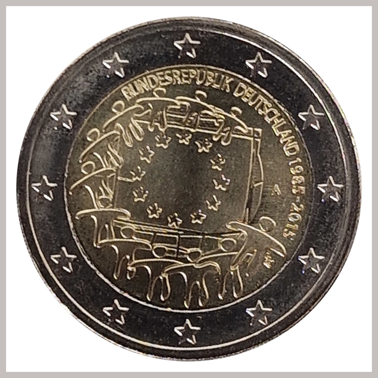 2 Euro Münze Deutschland 2015 A EU-Flagge Sondermünze UNC