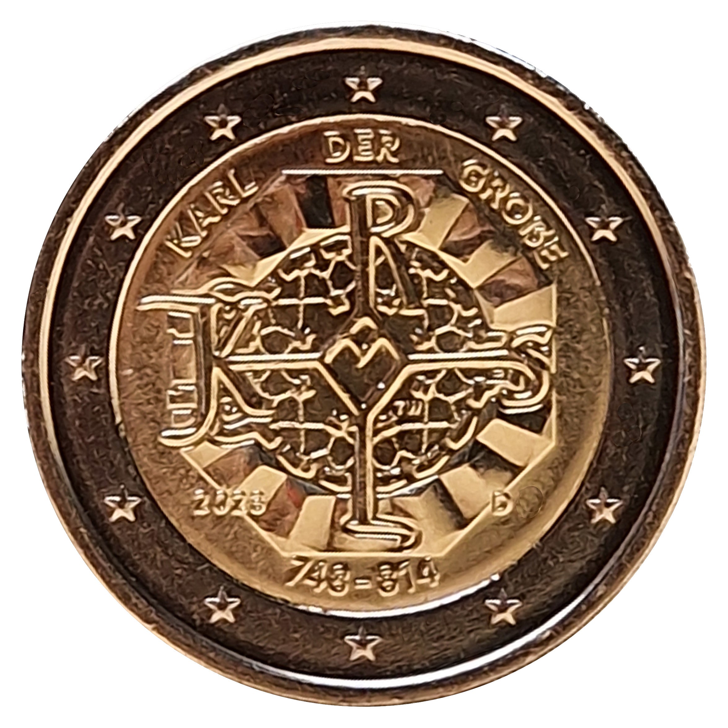 Moneta da 2 euro Germania 2023 D Carlo Magno moneta commemorativa UNC