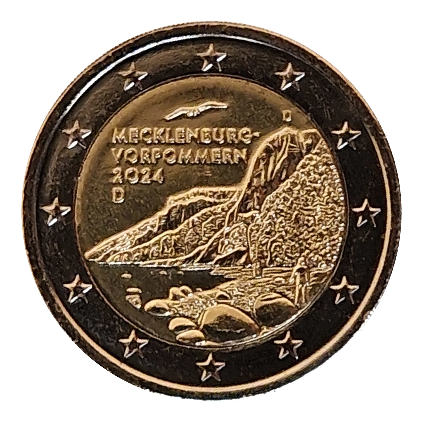 Moneta da 2 euro Germania 2024 D Meclemburgo-Pomerania Anteriore Moneta commemorativa UNC