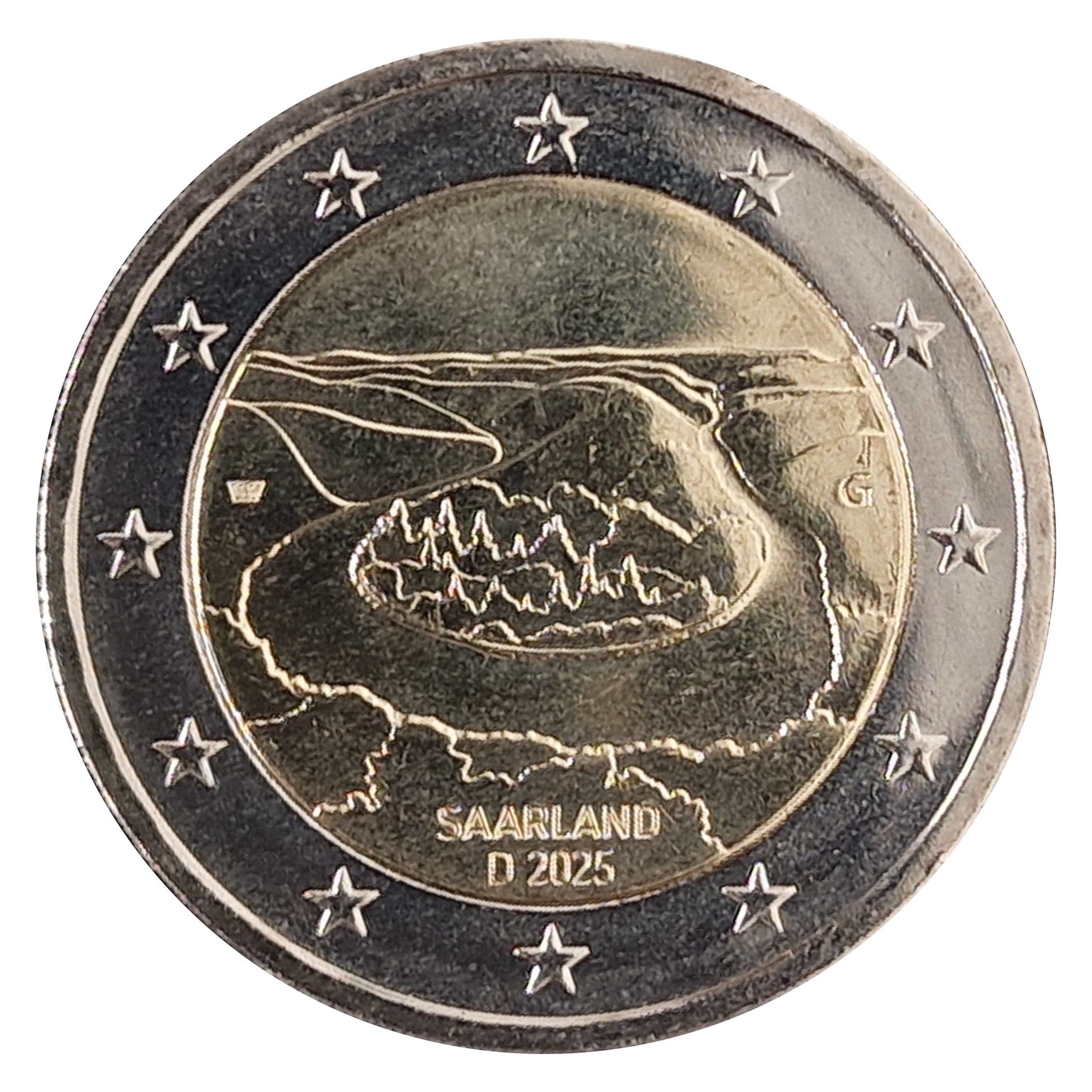 2 Euro Münze Deutschland 2025 G Saarland - Saarschleife Sondermünze UNC