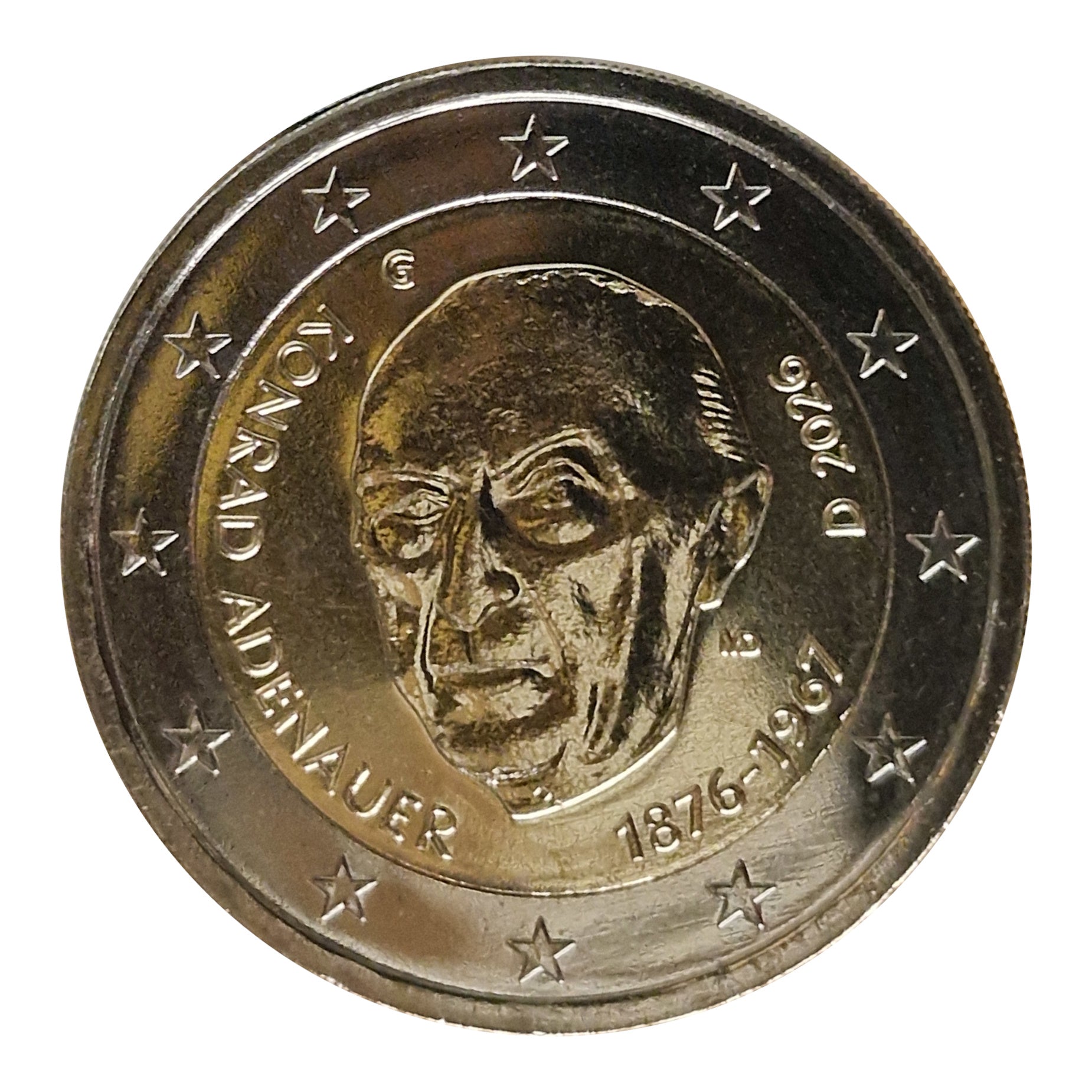 2 Euro Münze Deutschland 2026 G Konrad Adenauer Sondermünze UNC