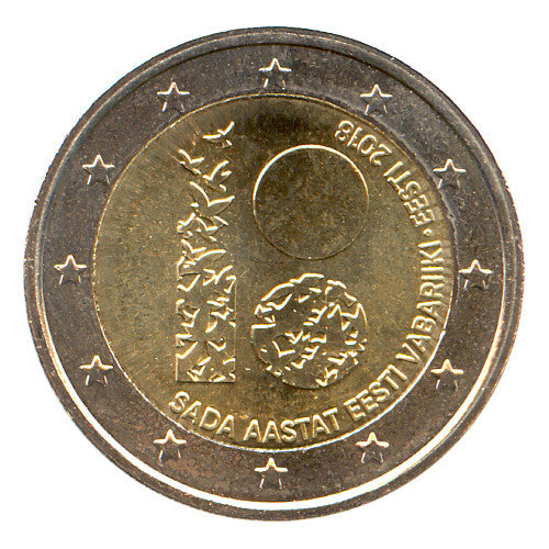 Moneta da 2 euro Estonia 2018 Indipendenza Moneta commemorativa UNC