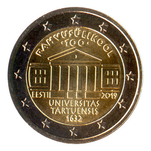 Moneta da 2 euro Estonia 2019 Università di Tartu Moneta commemorativa UNC