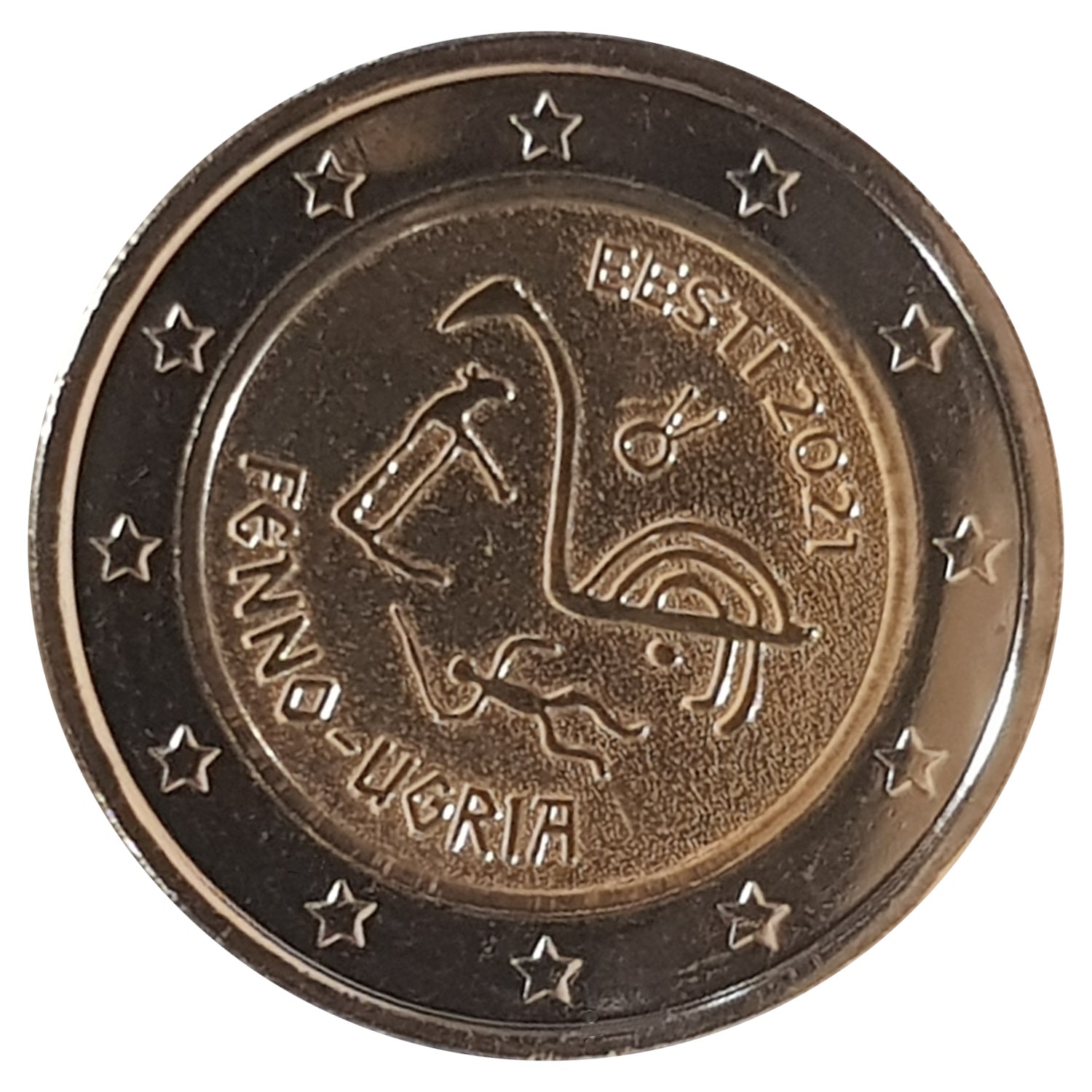 2 Euro Münze Estland 2021 Finno-Ugrische Völker Sondermünze UNC