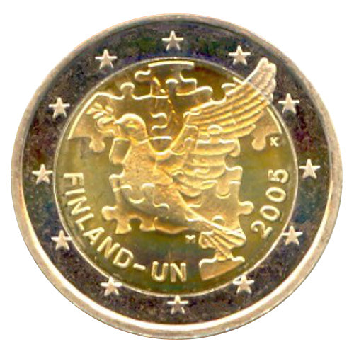 Moneta da 2 euro Finlandia 2005 Nazioni Unite ONU Moneta commemorativa UNC