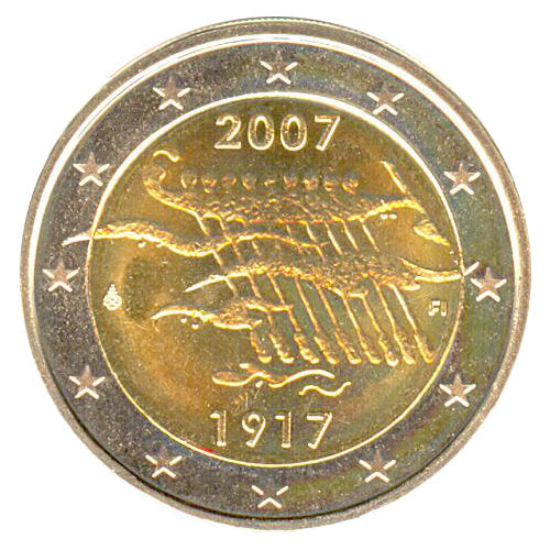 2 Euro Münze Finnland 2007 Unabhängigkeit Sondermünze UNC