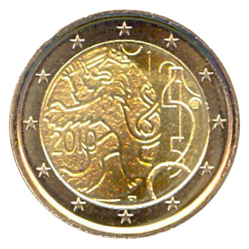 Moneta da 2 euro Finlandia 2010 Valuta finlandese Marco Moneta commemorativa UNC
