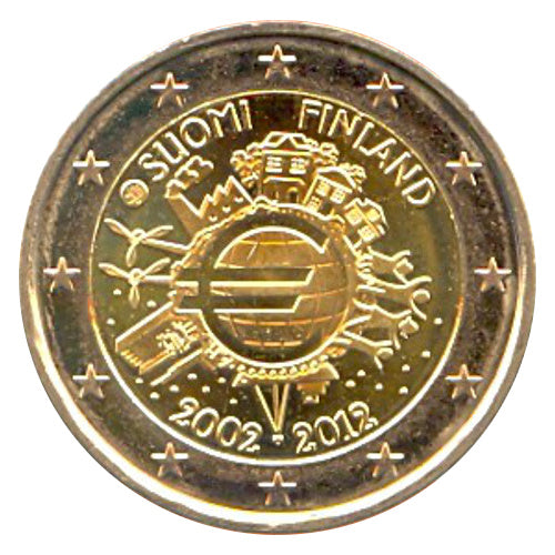 2 Euro Münze Finnland 2012 10 Jahre Euro-Bargeld Sondermünze UNC