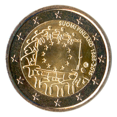 2 Euro Münze Finnland 2015 EU-Flagge Sondermünze UNC