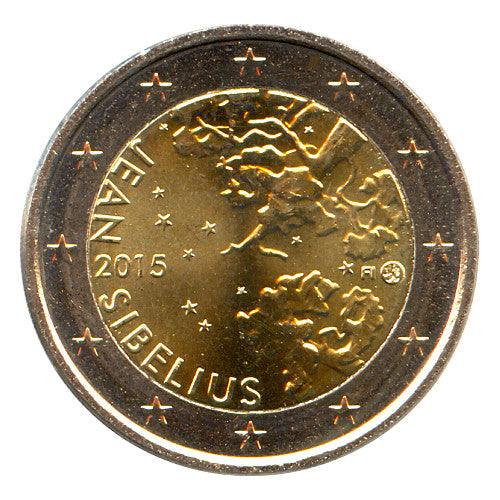 Moneta da 2 euro Finlandia 2015 Jean Sibelius Moneta commemorativa UNC