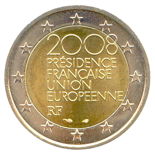 2 Euro Münze Frankreich 2008 EU-Ratspräsidentschaft Sondermünze UNC