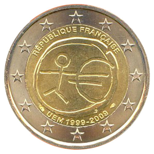 2 Euro Münze Frankreich 2009 WWU Sondermünze UNC