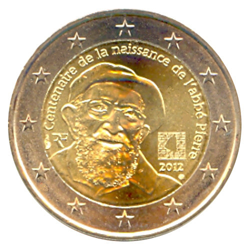 2 Euro Münze Frankreich 2012 Abbé Pierre Sondermünze UNC