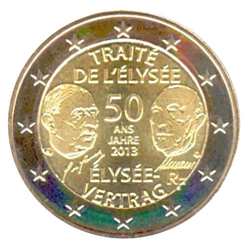 2 Euro Münze Frankreich 2013 Élysée-Vertrag Sondermünze UNC