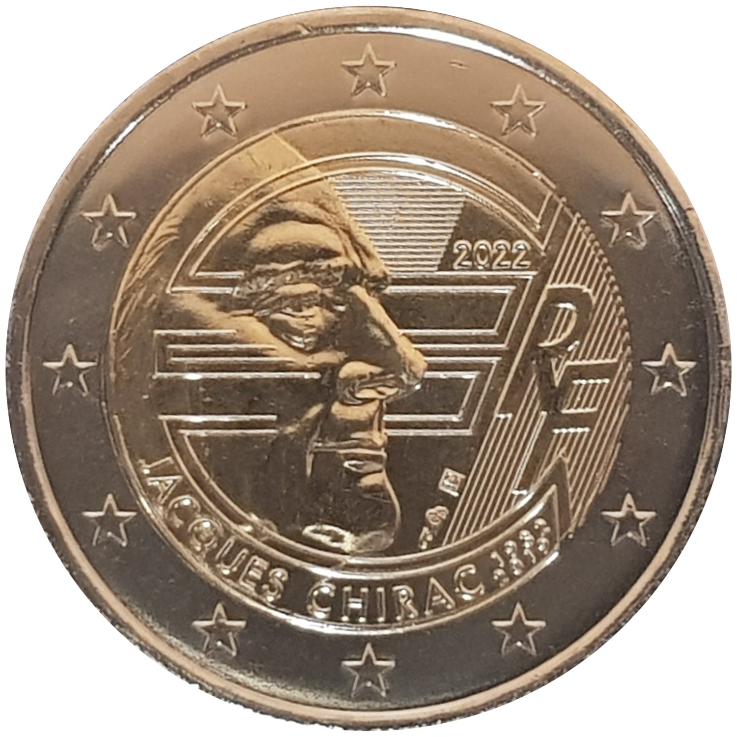 2 Euro Münze Frankreich 2022 Jacques Chirac Sondermünze UNC