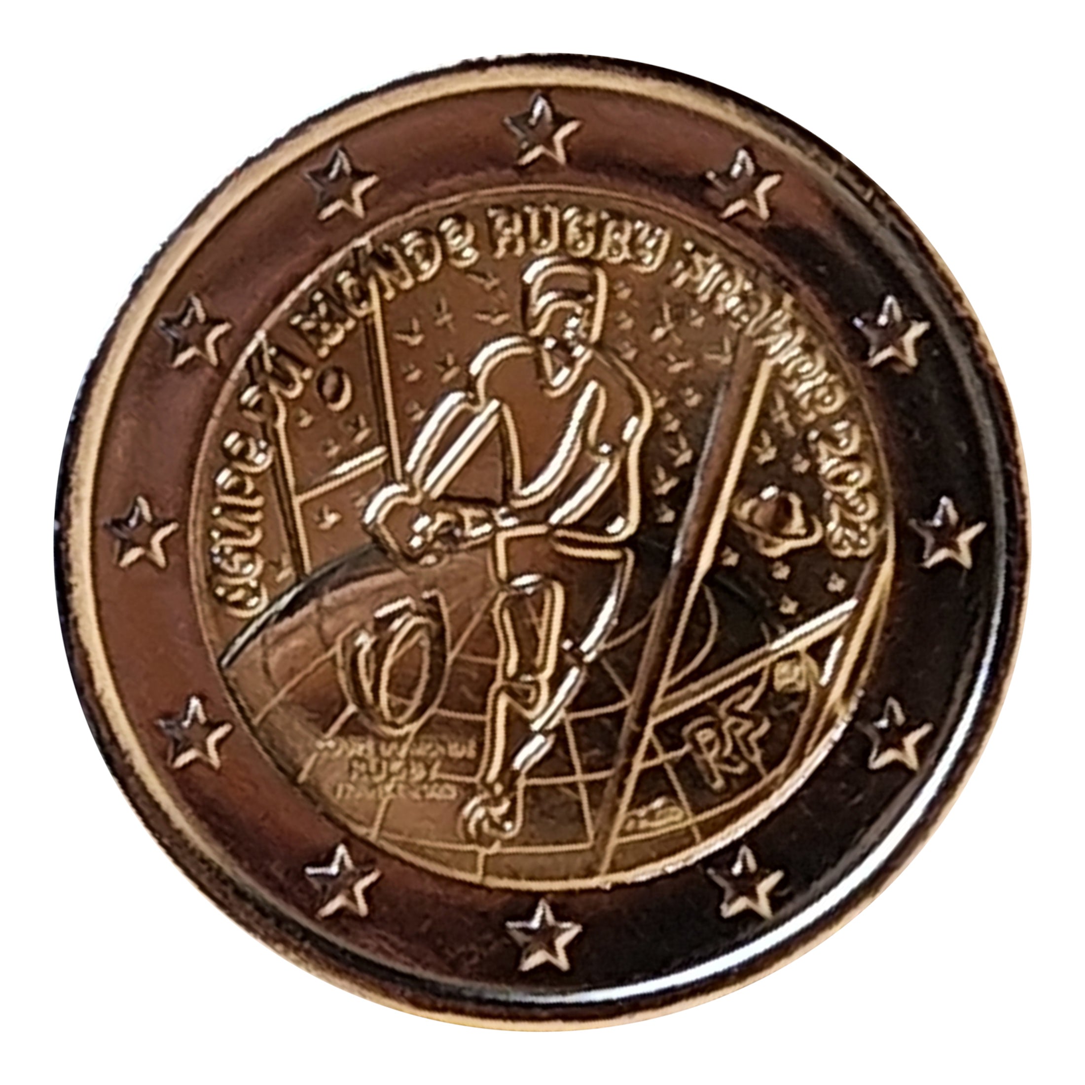 Moneta 2 euro Francia 2023 Coppa del Mondo di Rugby Moneta Commemorativa UNC