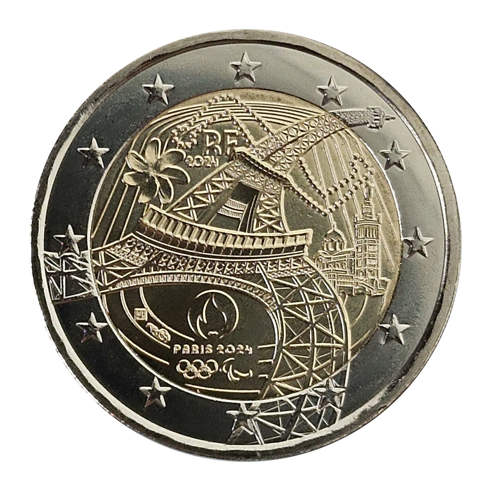 Moneta 2 euro Francia 2024 Torre Eiffel Moneta Commemorativa UNC