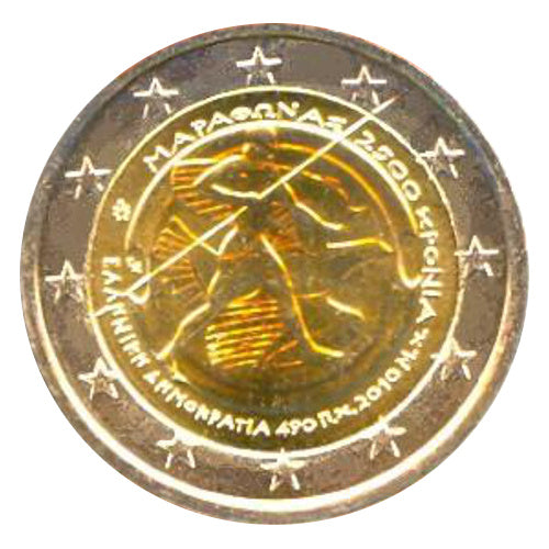 Moneta da 2 euro Grecia 2010 Maratona Moneta commemorativa UNC