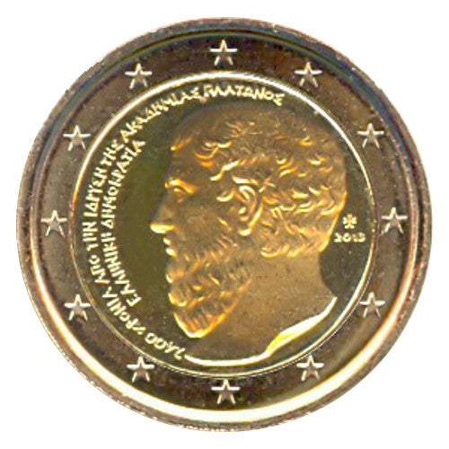 Moneta da 2 euro Grecia 2013 Platone Moneta commemorativa UNC