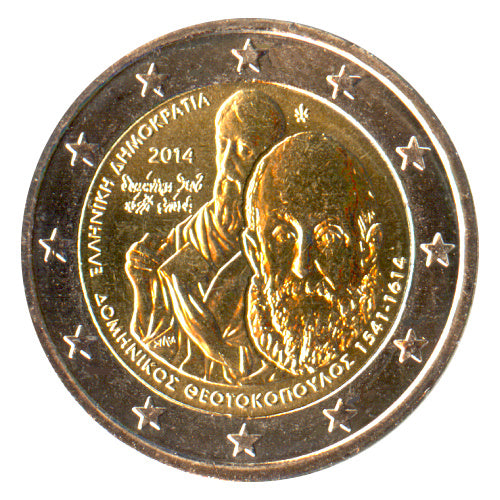 2 Euro Münze Griechenland 2014  El Greco - Dominikos Theotokopoulos Sondermünze UNC