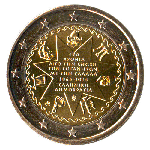 2 Euro Münze Griechenland 2014 Ionische Inseln Sondermünze UNC