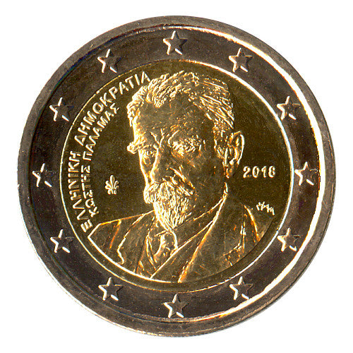 Moneta da 2 euro Grecia 2018 Kostis Palamas Moneta commemorativa UNC
