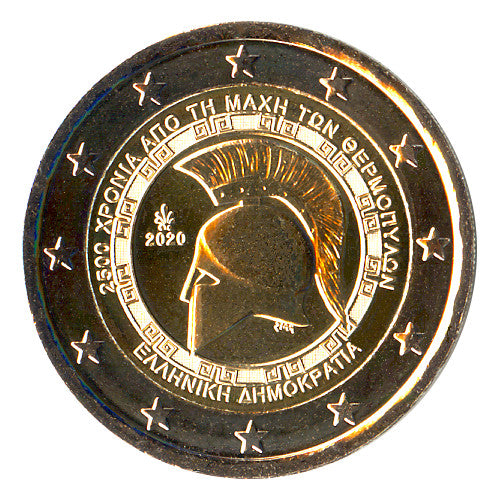 Moneta da 2 euro Grecia 2020 Battaglia delle Termopili Moneta commemorativa UNC