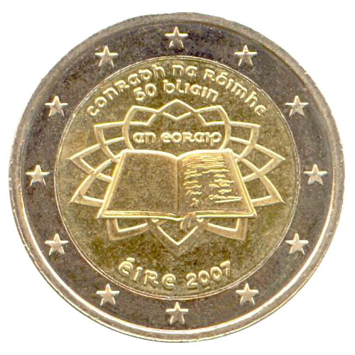 2 Euro Münze Irland 2007 Römische Verträge Sondermünze UNC