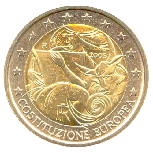 2 Euro Münze Italien 2005 EU-Verfassung Sondermünze UNC
