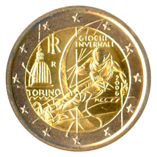 2 Euro Münze Italien 2006 Olympia Turin Sondermünze UNC